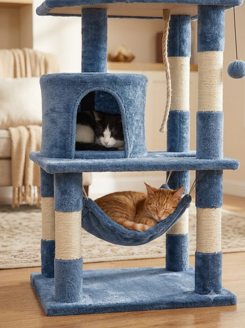 TORRE RASCADOR GRANDE PARA GATOS MASCOTAS LAU - 9
