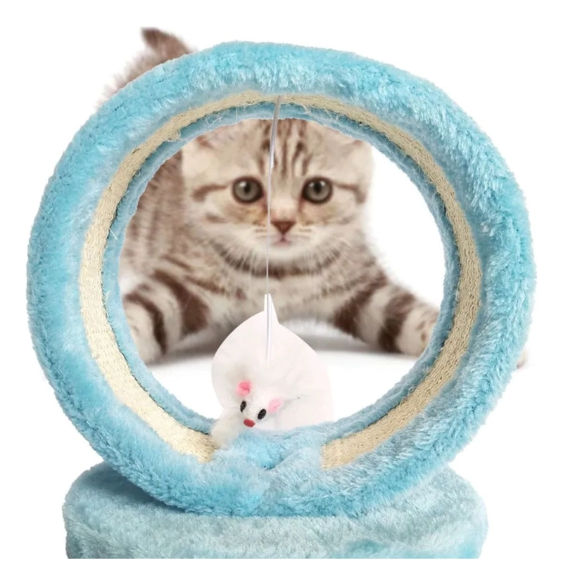 RASCADOR FORMA DE CUEVA PARA GATOS + JUGUETE MASCOTA LAU - 2