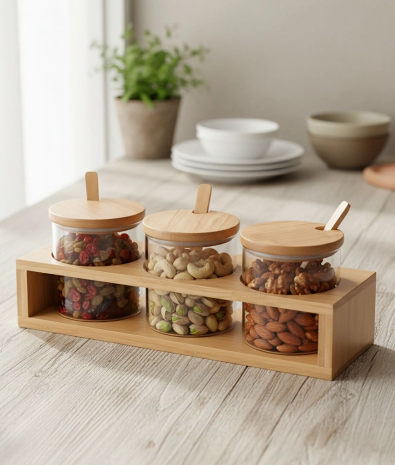 JUEGO RECIPIENTE TAPA CONTENEDOR SOPORTE ORGANIZADOR JHN - 6