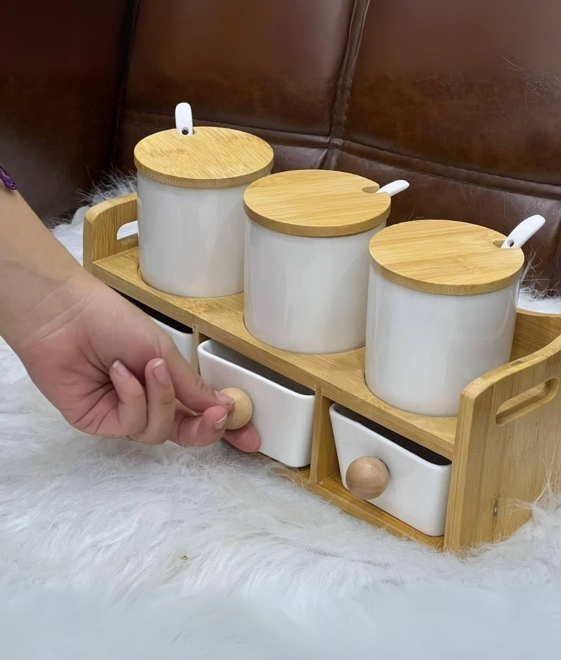 JUEGO RECIPIENTE ORGANIZADOR CONTENEDOR SOPORTE TAPA JHN - 4
