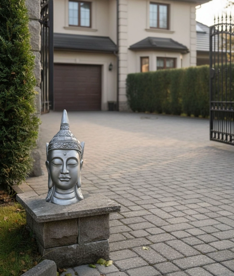 FIGURA DECORATIVA CABEZA BUDA ESTATUA ADORNO HOGAR JHN - 7