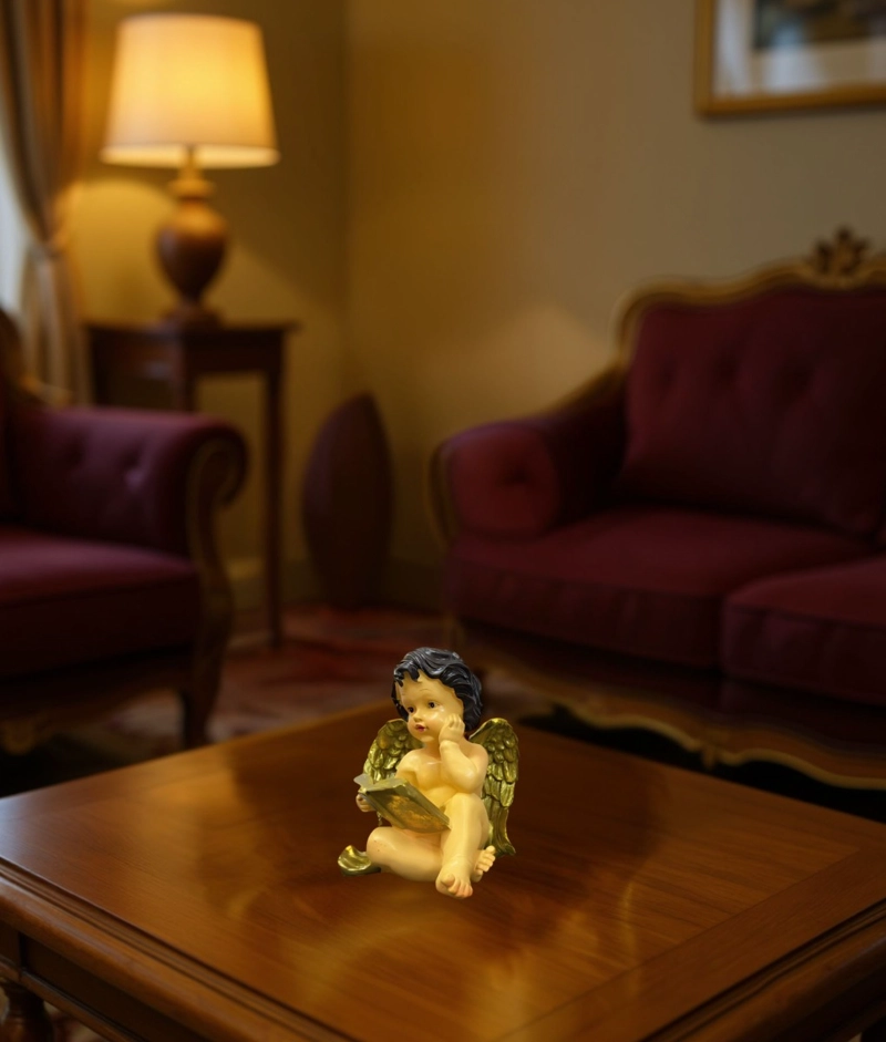 FIGURA DECORATIVO ESTATUA ANGEL SENTADO ADORNO HOGAR JHN - 8