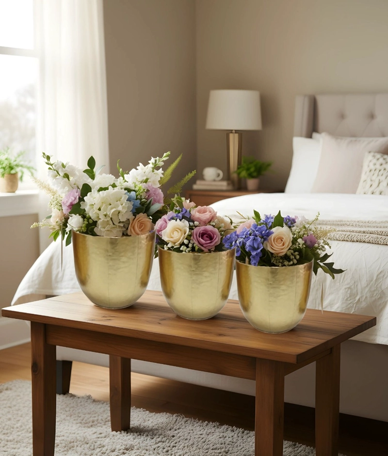 SET 3 MACETA DECORATIVA MULTIFUNCIONAL ELEGANTE VERSATIL JHN - 7