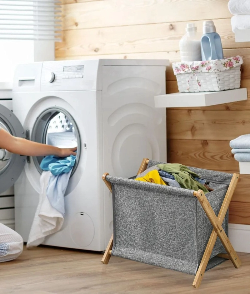 CANASTO ORGANIZADOR ROPA PLEGABLE MULTIFUNCIONAL HOGAR JHN - 5