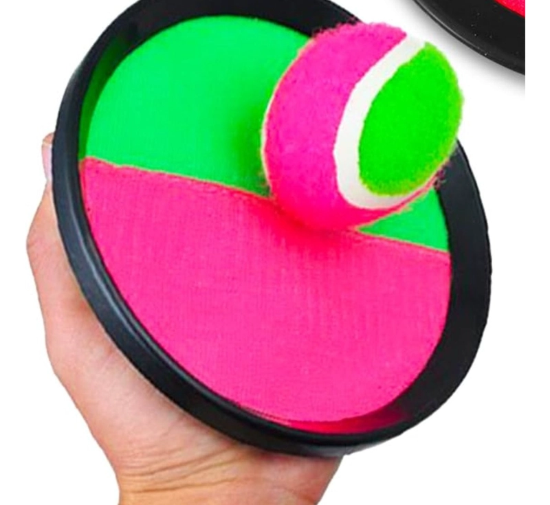 SET 2 JUGUETE DE PELOTA CON RAQUETA ATRAPA DIVERTIDO LAU - 1