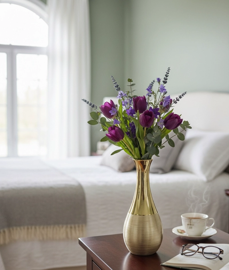 FLORERO DECORATIVO MODERNO SILUETA GOTA TEXTURA DUAL JHN - 7