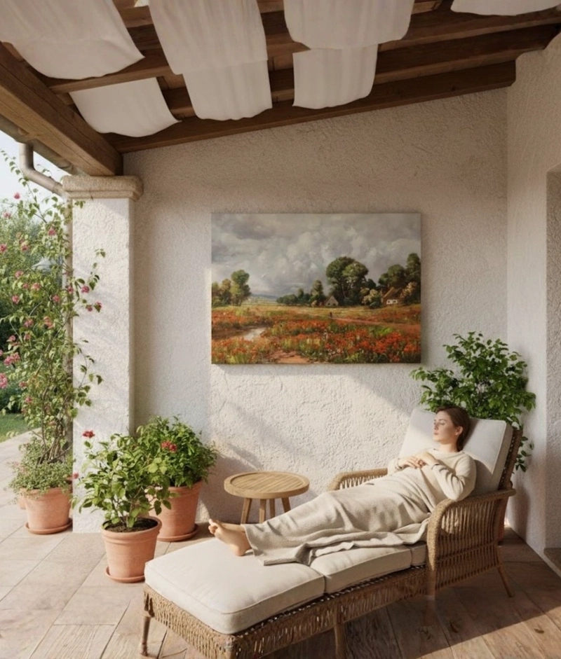 CUADRO DECORATIVO PAISAJE CAMPO ARTE PARED ADORNO HOGAR JHN - 4