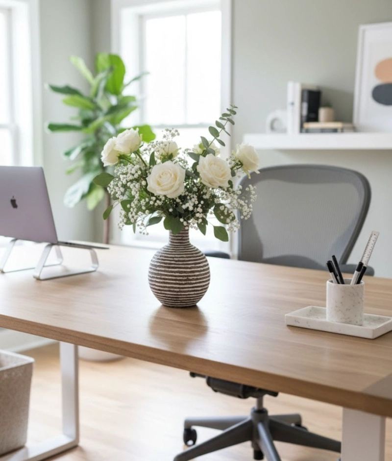 FLORERO DECORATIVO JARRON MODERNO ESTILO ARTESANAL JHN - 7
