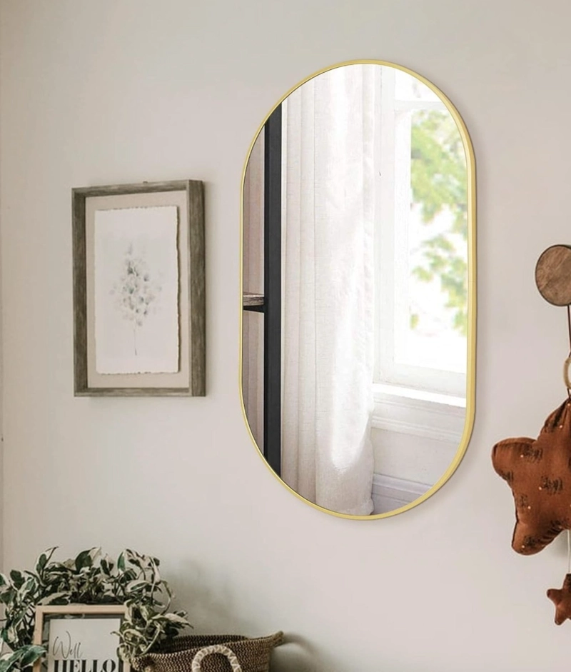 ESPEJO DECORATIVO OVALADO PARED ESTILO NORDICO ADORNO JHN - 2
