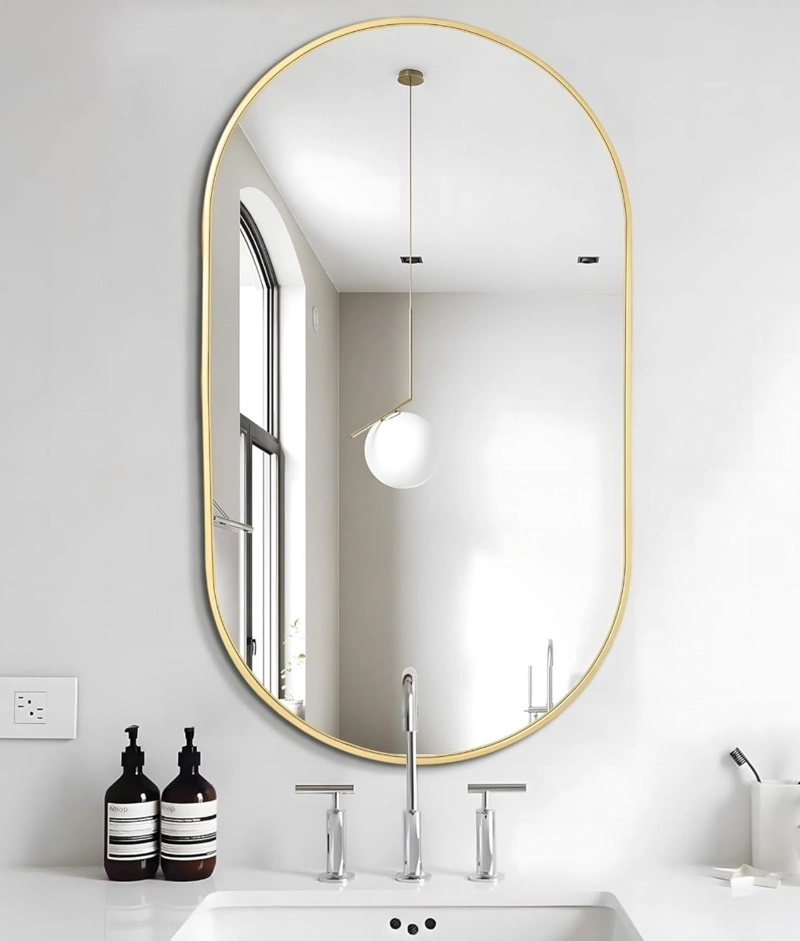 ESPEJO DECORATIVO OVALADO PARED ESTILO NORDICO ADORNO JHN - 9