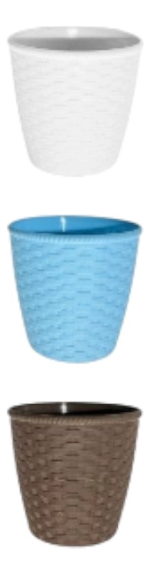 SET 2 MACETERO DECORATIVO DISEÑO TRENZADO CONTENEDOR JHN - 3