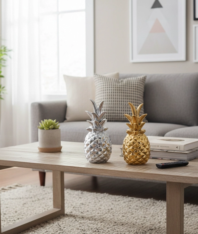 FIGURA DECORATIVA ESTATUA PIÑA MODERNO ADORNO HOGAR JHN - 2