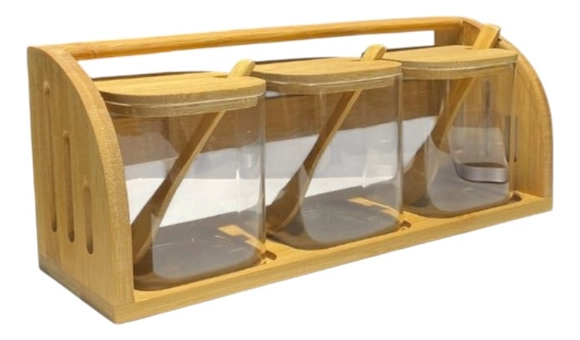 SET 3 FRASCOS ALMACENAMIENTO ASA TRANSPORTE CONTENEDOR JHN - 1