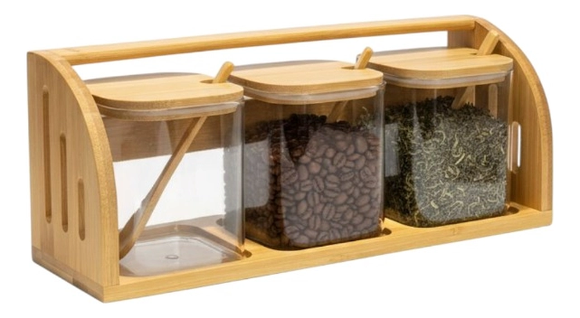 SET 3 FRASCOS ALMACENAMIENTO ASA TRANSPORTE CONTENEDOR JHN - 3