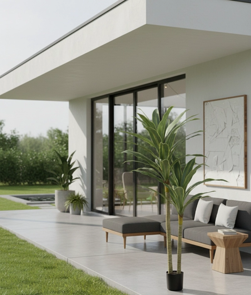 PLANTA ARTIFICIAL TROPICAL PALMERA ADORNO DOBLE TRONCO JHN - 10