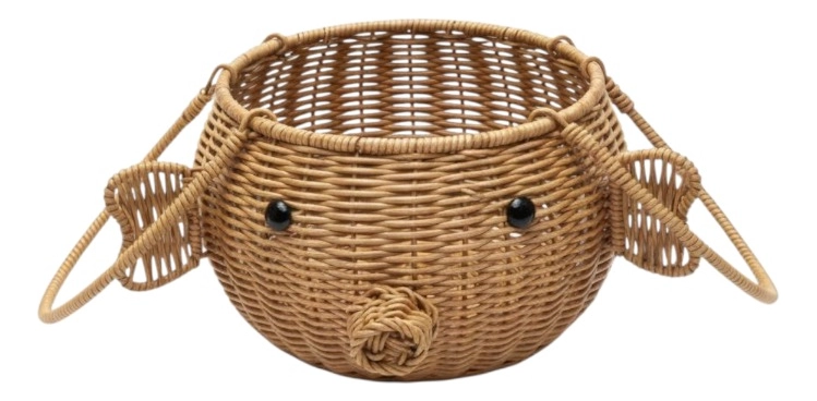 CANASTO DECORATIVO CESTA ORGANIZADORA DISEÑO ANIMAL JHN - 3