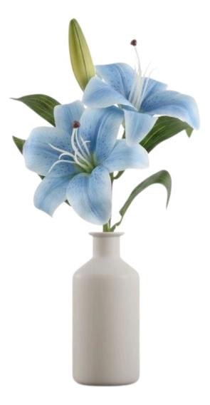 SET 3 FLORES ARTIFICIALES LIRIOS TALLO DECORATIVO ADORNO JHN - 1