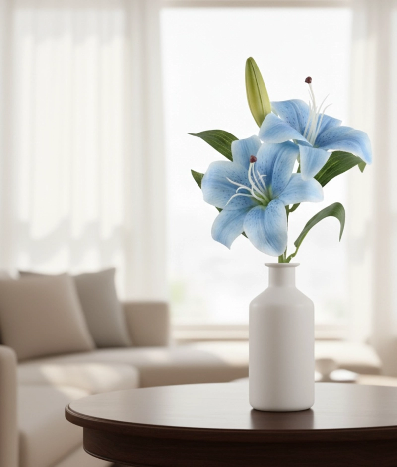 SET 3 FLORES ARTIFICIALES LIRIOS TALLO DECORATIVO ADORNO JHN - 10