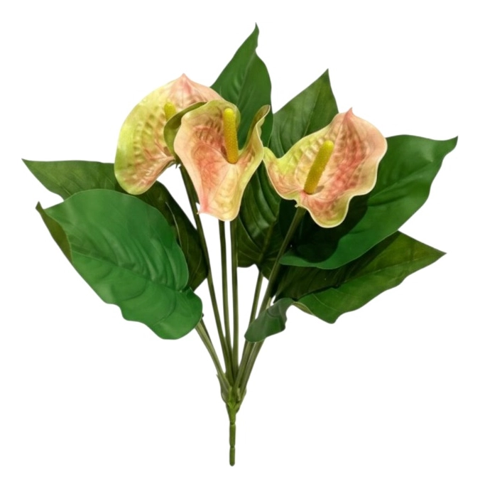 SET 3 FLORES ARTIFICIALES RAMO EXOTICO CALAS ANTURIOS JHN - 1