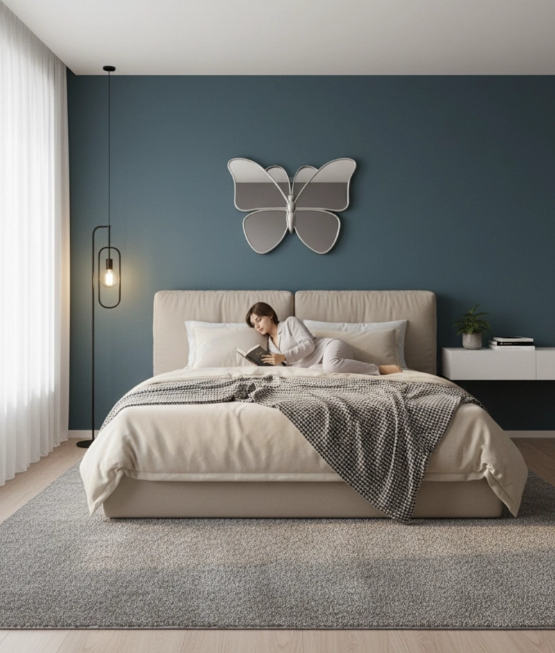 ESPEJO DECORATIVO FORMA MARIPOSA ADORNO PARED HOGAR JHN - 4