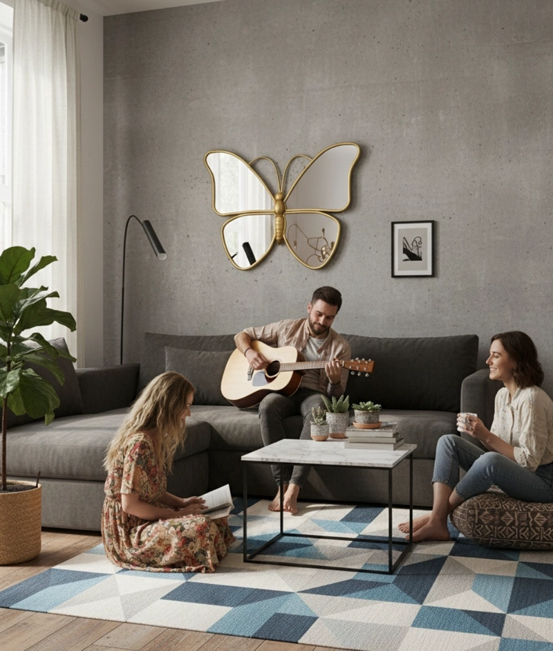 ESPEJO DECORATIVO FORMA MARIPOSA ADORNO PARED HOGAR JHN - 6