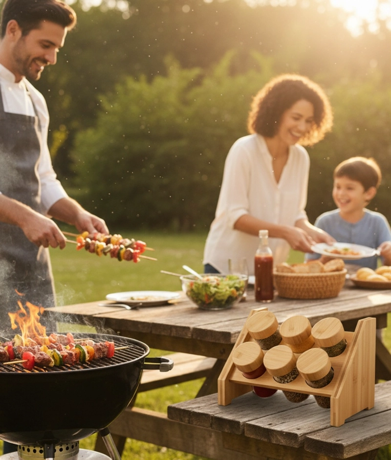 ESPECIERO DECORATIVO NATURAL ORGANIZADOR ALMACENAMIENTO JHN - 5