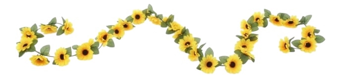 SET 3 FLORES ARTIFICIALES GUIRNALDA GIRASOLES ENREDADERA JHN - 1