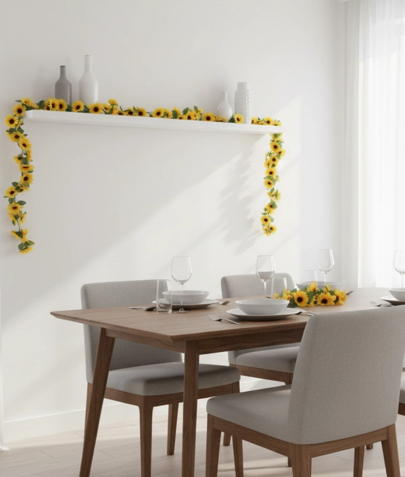SET 3 FLORES ARTIFICIALES GUIRNALDA GIRASOLES ENREDADERA JHN - 2
