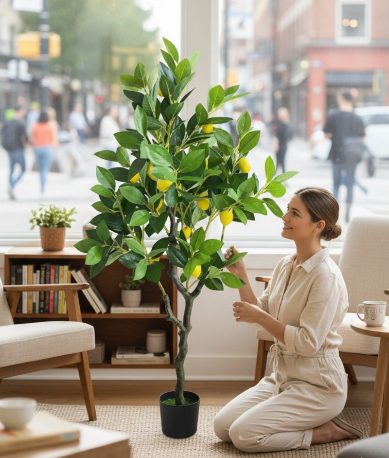 PLANTA ARTIFICIAL DECORATIVA ARBOL LIMON ADORNO JHN - 4