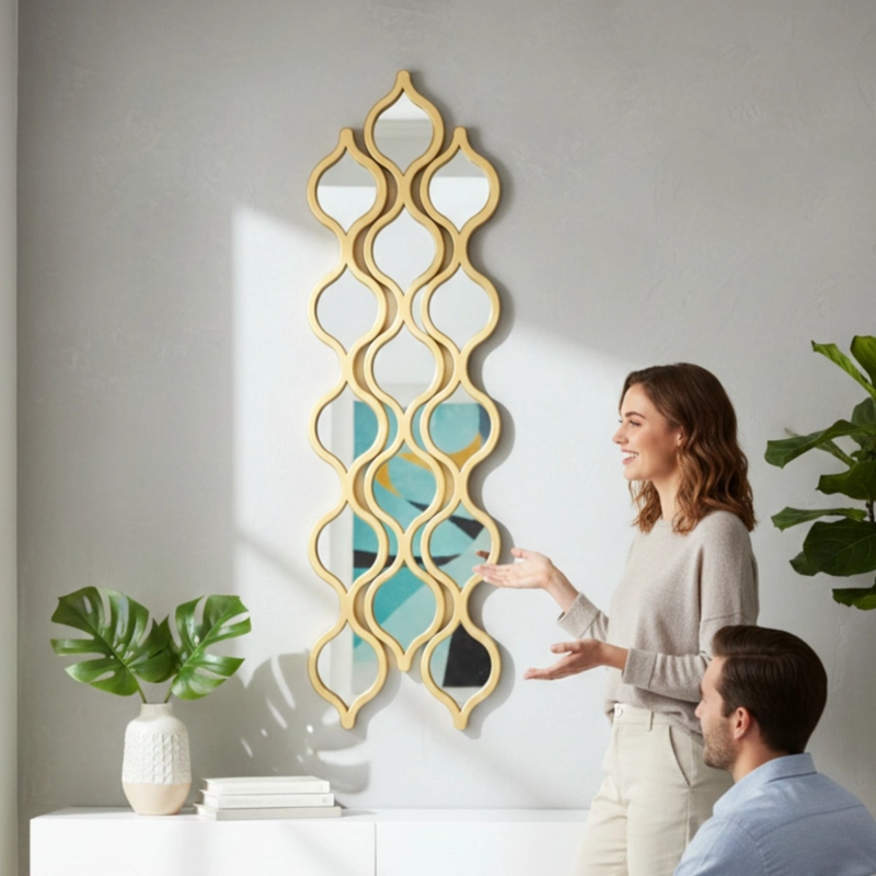 SET 3 ESPEJO PARED ADORNO DECORATIVO DISEÑO ARABE HOGAR JHN - 5