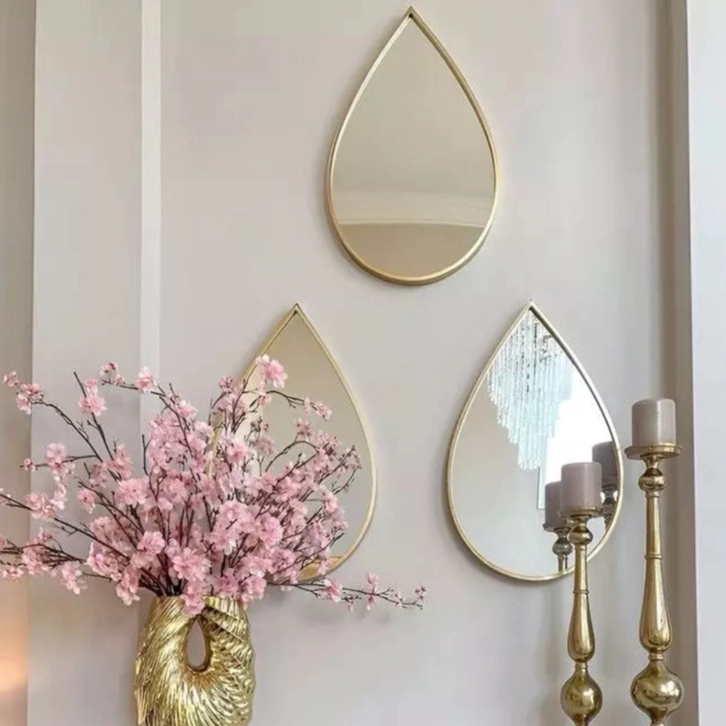SET 3 ESPEJO PARED DECORATIVO FORMA GOTA ADORNO COLGANTE JHN - 6