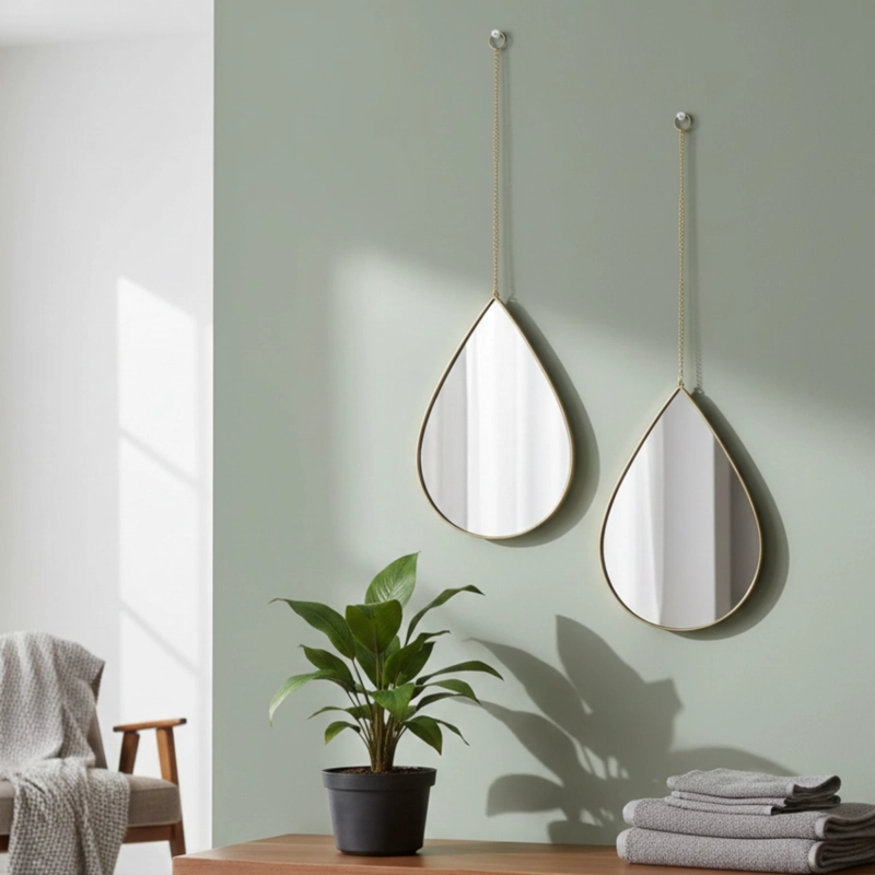 SET 3 ESPEJO PARED DECORATIVO FORMA GOTA ADORNO COLGANTE JHN - 8