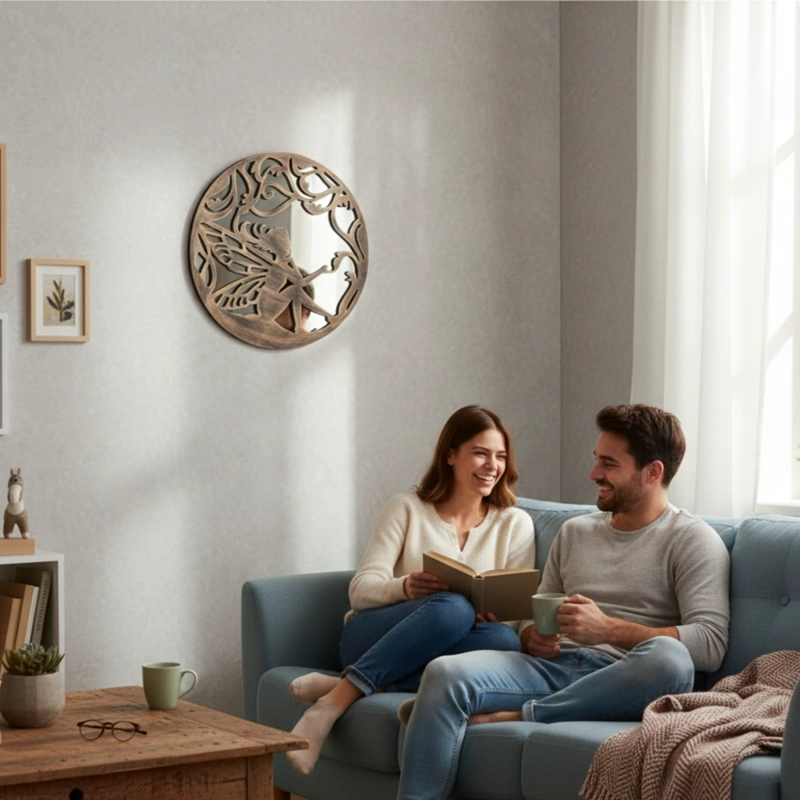 ESPEJO DECORATIVO PARED ADORNO DISEÑO DESPERTAR HADA JHN - 4