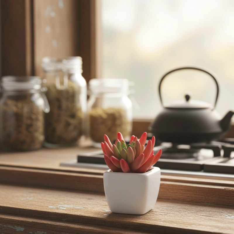 SET 2 PLANTA ARTIFICIAL DECORATIVA MINI SUCULENTA ADORNO JHN - 9