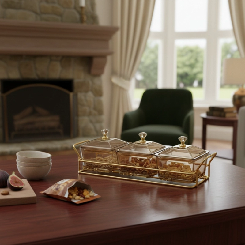 SET 3 FRASCO CONTENEDOR SOPORTE ORGANIZADOR DECORATIVO JHN - 6