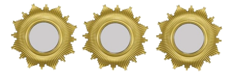SET 3 ESPEJO DECORATIVO PARED INSPIRACION SOLAR ADORNO JHN - 1