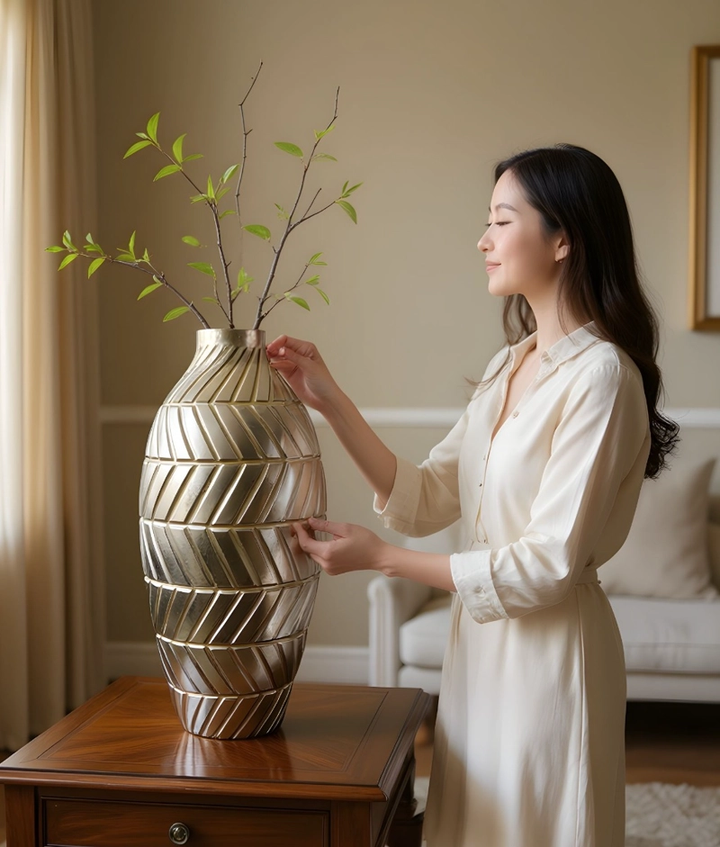 FLORERO JARRON DECORATIVO DISEÑO GEOME TRICO INTRINCADO JHN - 2