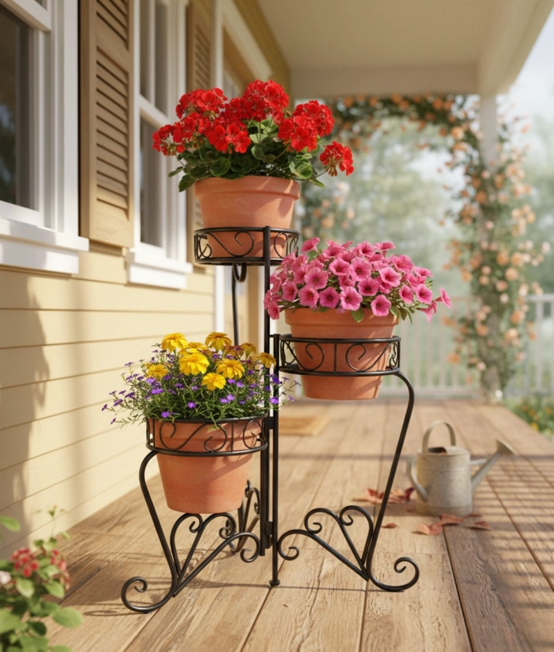 PORTA MACETA DECORATIVO SOPORTE PLANTAS 3 NIVELES JHN - 4