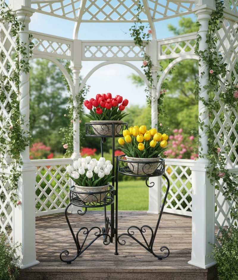 PORTA MACETA DECORATIVO SOPORTE PLANTAS 3 NIVELES JHN - 8