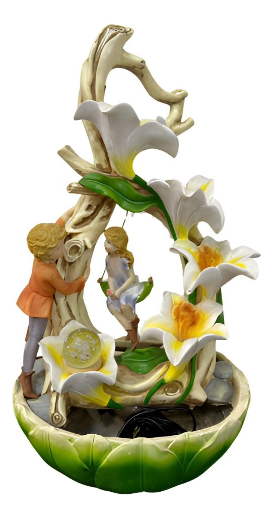 FUENTE AGUA DECORATIVA SOBREMESA FLORES TULIPANES JHN - 1