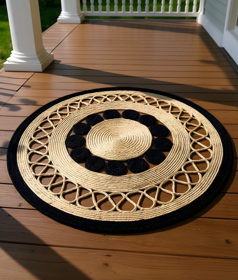 ALFOMBRA DECORATIVA REDONDA PATRON ESTILO GEOME TRICO JHN - 8