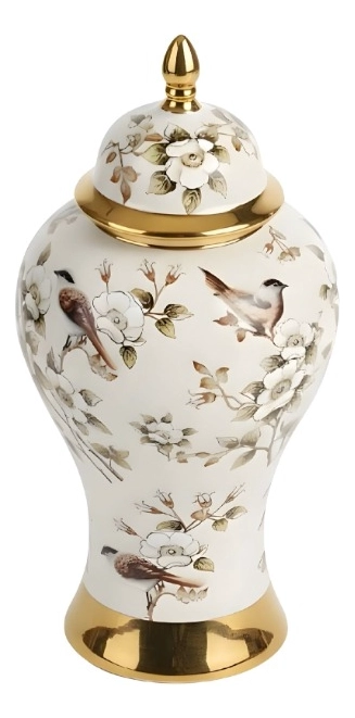 POTICHE DECORATIVO JARRON ADORNO DISEÑO FLORAL HOGAR JHN - 3
