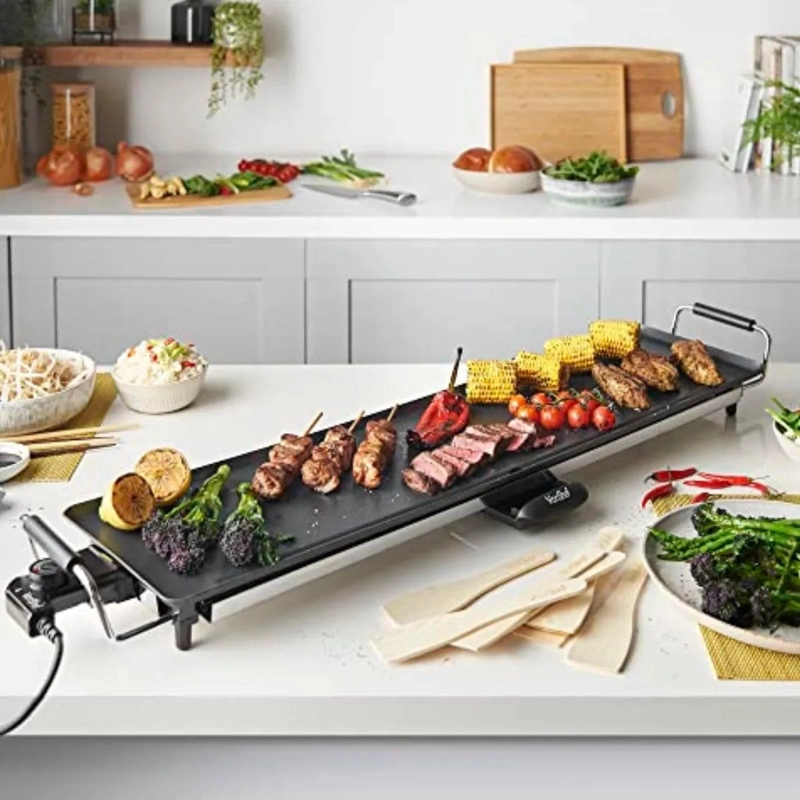 PARRILLERA CON PLACA ANTIADHERENTE 2000W BARBACOA COCINA LAU - 2