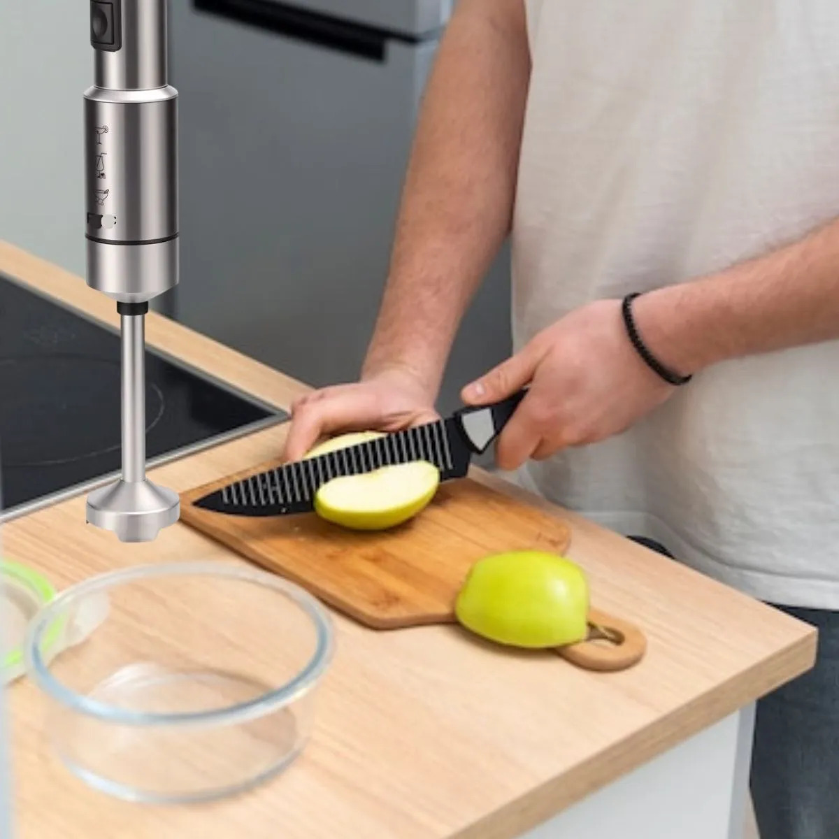 LICUADORA PROCESADORA MANO POTENCIA 400W PORTATIL COCINA LAU - 6