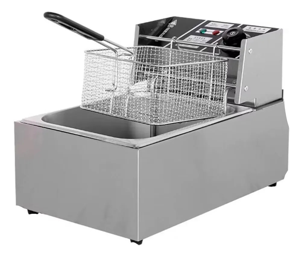 FREIDORA DE ACEITE ACERO INOX 6.5L COCINA RESTAURANTE LAU - 3