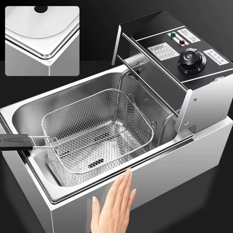 FREIDORA DE ACEITE ACERO INOX 6.5L COCINA RESTAURANTE LAU - 5