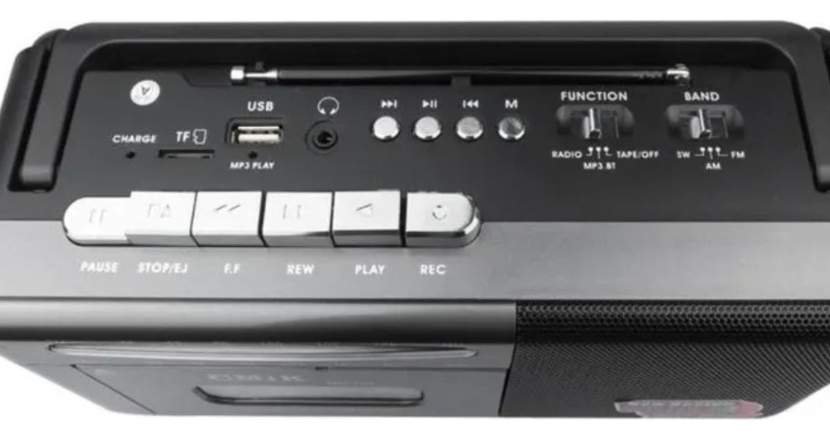 GRABADORA DE CINTA PORTATIL VINTAGE CON RADIO AM/FM LAU - 7