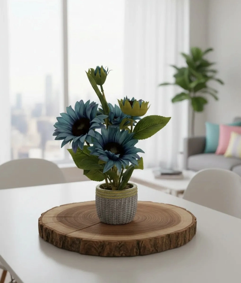 PLANTA ARTIFICIAL DECORATIVA GIRASOLES ACABADO ARTESANAL JHN - 10
