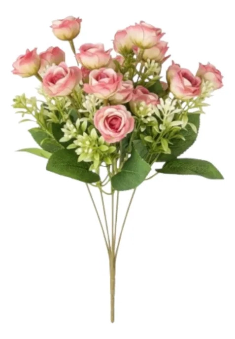 SET 3 FLORES ARTIFICIALES ROSAS DECORATIVA RAMO BELLEZA JHN - 1
