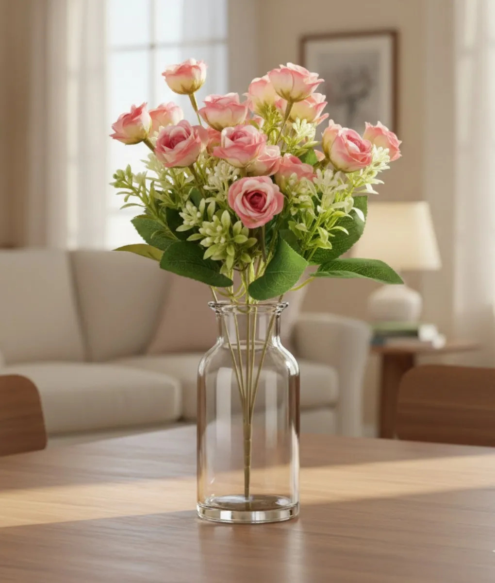 SET 3 FLORES ARTIFICIALES ROSAS DECORATIVA RAMO BELLEZA JHN - 2